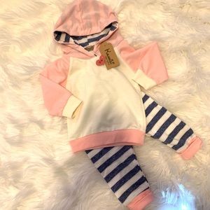 Navy & Pink Striped Set
